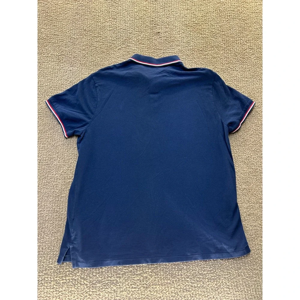 Polo Ralph Lauren Mens XL Navy Blue Tipped Custom Slim Fit Polo Shirt